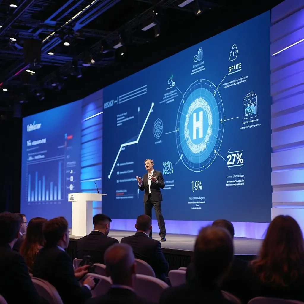 Présentation lors d'une conférence sur la fintech